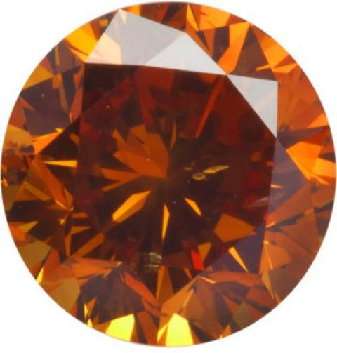 0.98-carat, modern round brilliant-cut, fancy deep-orange diamond 