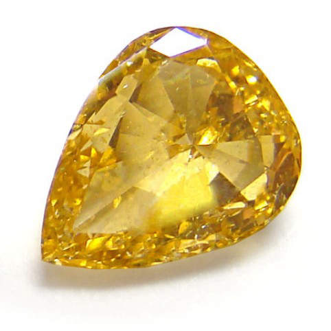 1.07-carat, pear-shaped, fancy intense yellow-orange diamond