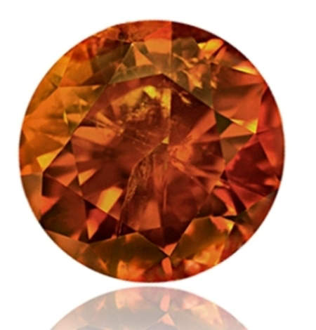 1.41-carat, modern round brilliant-cut, fancy deep orange diamond 