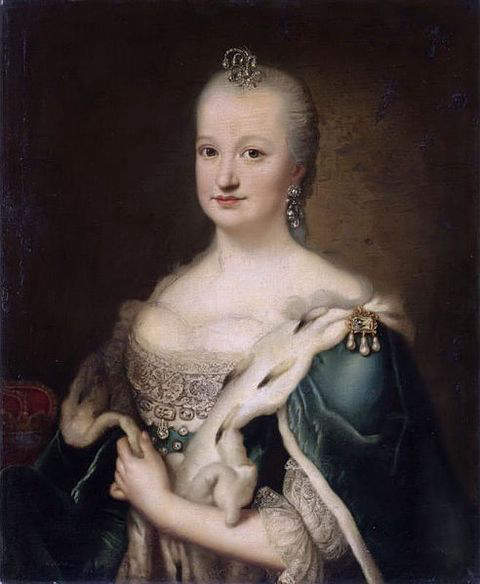 1735-Portrait of the Princess of Brazil, Mariana Victoria - Wife of Joseph, Prince of Brazil, heir to the Portuguese throne