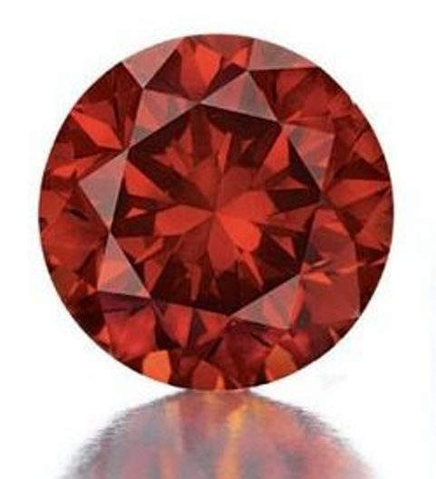 3.15-carat, circular-cut, fancy reddish-orange diamond 