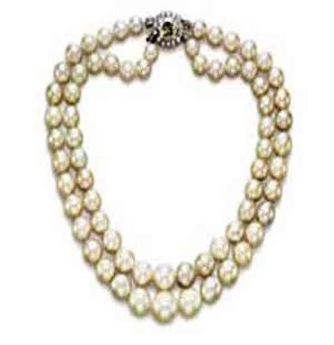 The reconstituted two strand Baroda pearl necklace 