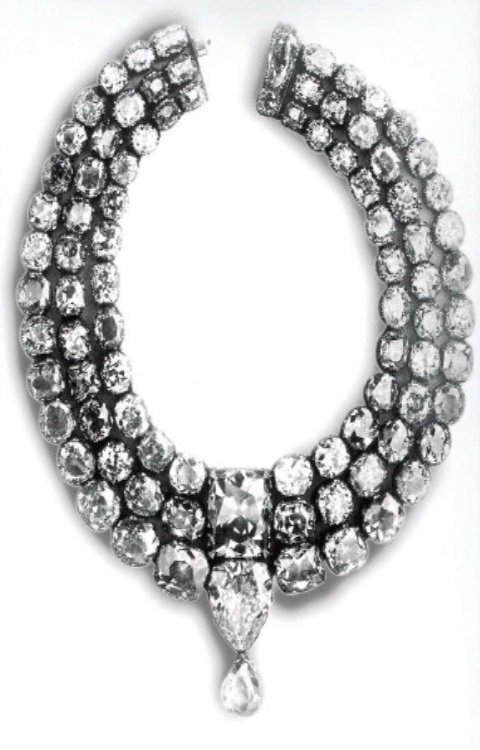 Three-tiered Baroda Diamond Necklace, incorporating the Star of the South diamond and the English Dresden diamond