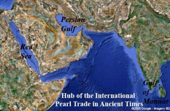 Hub of the international pearl trade in ancient times,persian gulf,red sea and gulf of mexico