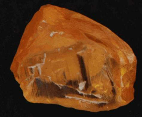 7.53-carat, potentially vivid orange and flawless, Namakawa rough diamond 