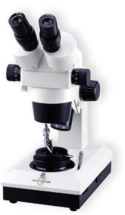 Accu-Scope Stereo Microscope for gemstone testing. 