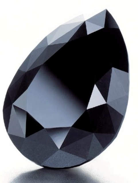 The 33.74-carat pear-shaped fancy black Amsterdam Diamond 