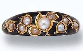 An Antique Enamel and Seed Pearl Ring