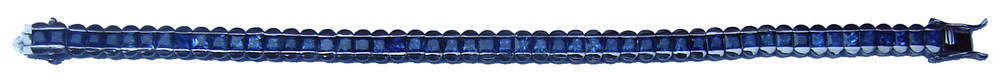 Full round bracelet set with Ceylon(Sri Lanka) blue sapphires in 18ct white gold.