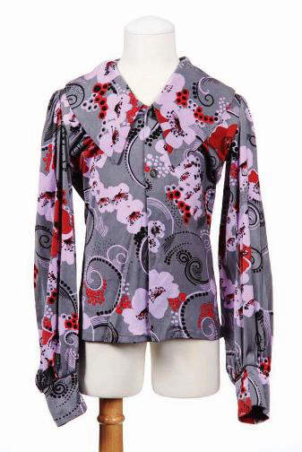 Michael Jackson stage-worn Boyd Clopton design stylized cherry blossom floral shirt from 1971