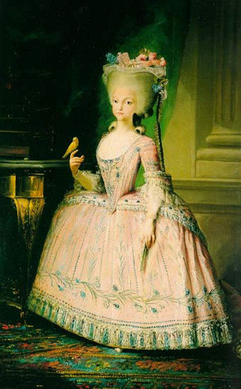 Charlotte Joaquina wearing panniers - Portrait painted before her marriage while an infanta of Spain 