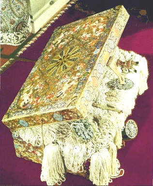 A Chest filled with seed pearls from the Iranian Crown Jewels