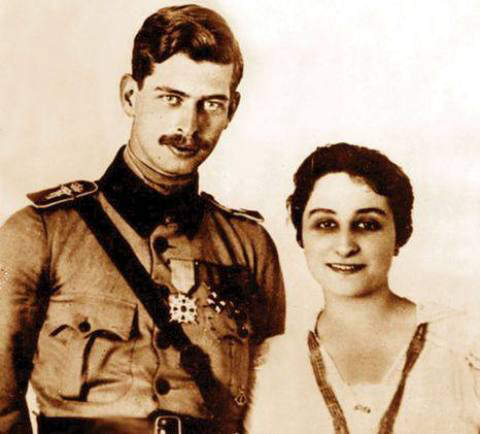 Crown Prince Carol with his first wife Marie Valentina Lambrino 