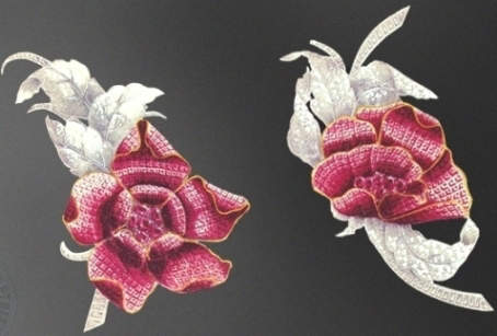 Drawing of opening and closing pivoine clips from the archives of Vancleef & Arpels 