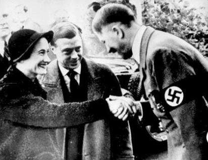 The Duke and Duchess of Windsor with Adolph Hitler in 1937