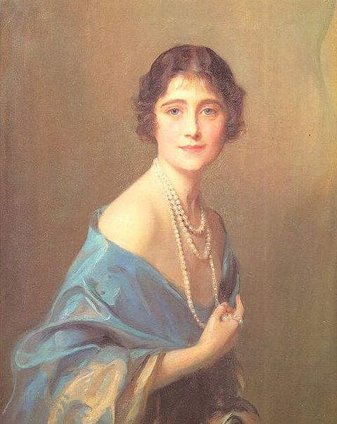 Portrait of Elizabeth Bowes-Lyon, the Duchess of York, executed by Philip Alexius de Laszio in 1925