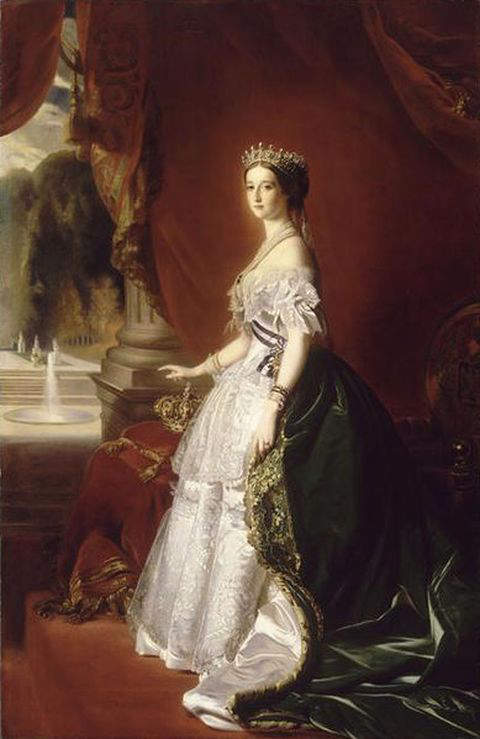 Portrait of Empress Eugenie in 1853, wearing the famous pearl parure