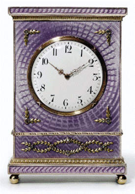 Queen Mary's Enameled Silver Faberge Clock