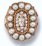 George III Seed Pearl and Diamond Ring