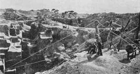Photograph of the old De Beers mine taken in February 1873