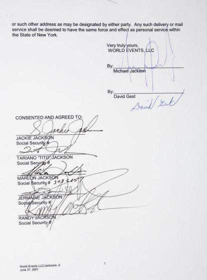 Lot No.331: Jackson contract signature page