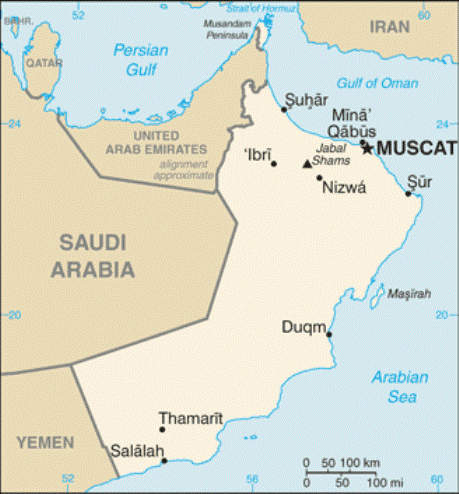 Map of Muscat and Oman