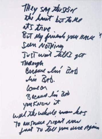 Lot No. 328: Michael Jackson hand written Bad lyrics
