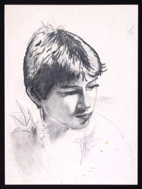 Lot No. 334: Michael Jackson original drawing of a boy in the style of Peter Pan