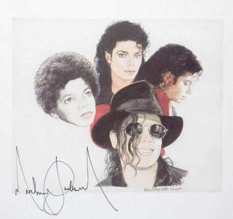 Lot No. 326: Michael Jackson Signed Art Print