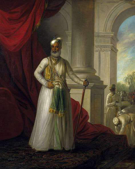 George Willison's 1777 portrait of Nawab Muhammad Ali Khan Wala-Jah, a strong ally of the British, who ruled between 1752 and 1795 