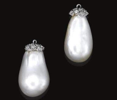 Natural Pearl and Diamond Pendants from the collection of a European Noble Family