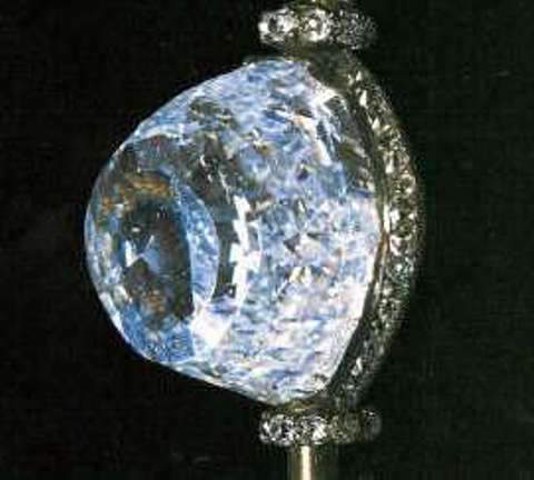 The 189.62-carat, old Moghul-cut, Orlov diamond mounted on the Imperial Scepter of the Romanov rulers of Russia