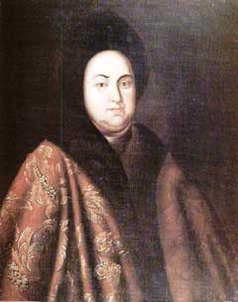 Portrait of Eudoxia Lopukhina by artist Pintor Desconhecido in the 18th-century