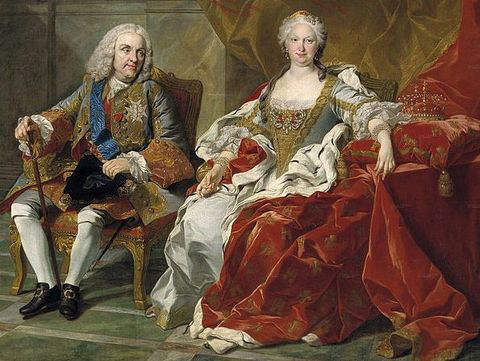 Philip V of Spain and his Queen consort Elizabeth Farnese in 1743