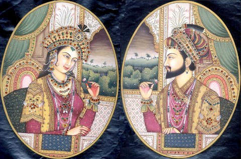 Portraits of Shah Jahan and Mumtaz Mahal 