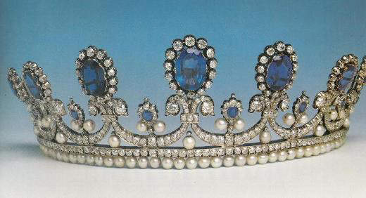 Queen Marie Amelie Sapphire, Diamond and Pearl Tiara
