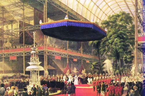 Queen Victoria opening the great exhibition 1851, inside the Crystal Palace.