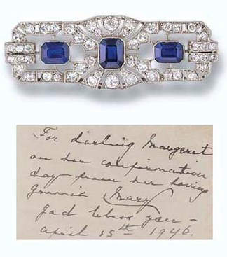 Princess Margaret's Art Deco Sapphire and Diamond Brooch
