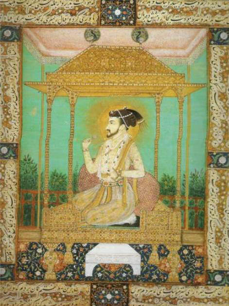 Portrait of Shah Jahan on the Peacock Throne