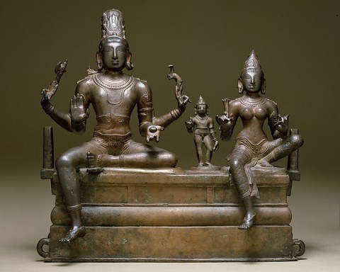 11th-century, South Indian Copper Alloy statutes of Shiva, Parvati and their son Skanda - at the Metropolitan Museum of Art 