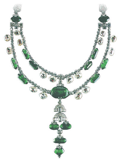 Spanish Inquisition Necklace, Smithsonian Institution,15 large emeralds and 16 large diamonds