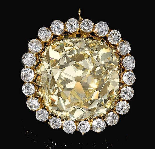 Sultan Ahmed Shah Qajar fancy yellow diamond jewel/brooch 