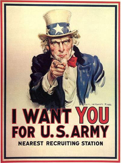 World War I recruiting poster by James Montgomery Flagg