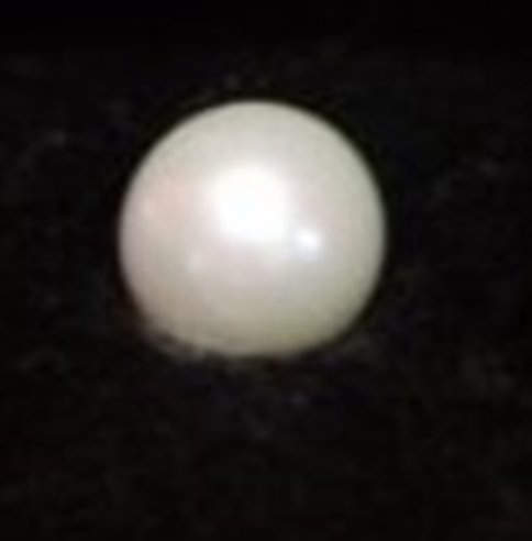 11-carat, perfectly spherical, freshwater, white, nacreous Abernethy pearl - Image enlarged