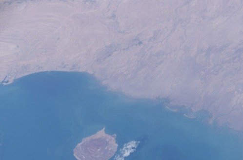 Hormuz Island and Bandar Abbas- Satellite Photo taken by NASA in 2003