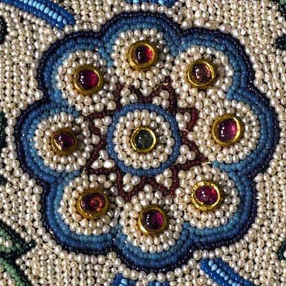 Close up of one of the smaller peripheral rosettes of the Pearl Carpet of Baroda 