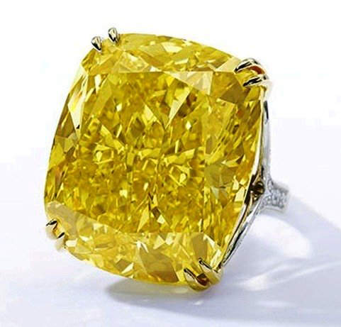 Graff Vivid Yellow diamond in its present ring setting
