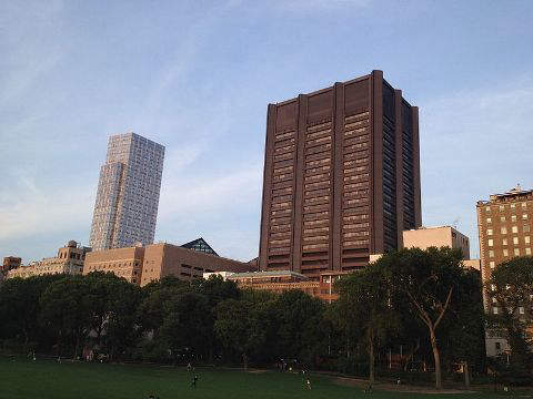 Mount Sinai School of Medicine as seen from the Central Park, New York