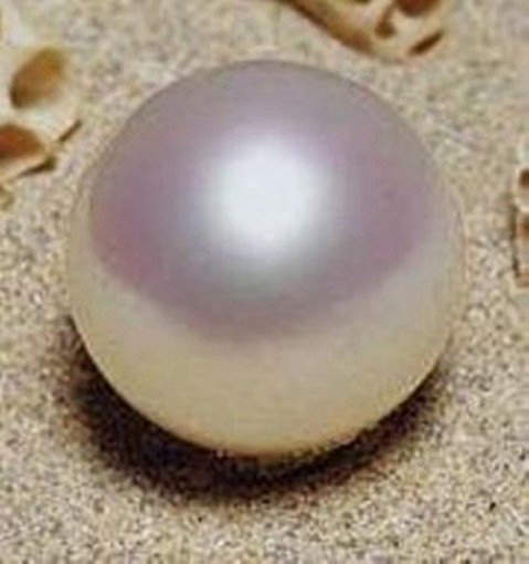 Paspaley Pearl - the largest perfectly spherical saltwater nacreous pearl in existence, but it is a cultured pearl