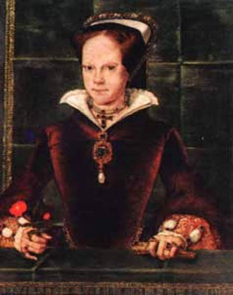 Queen Mary I (Bloody Mary) wearing the La Peregrina Pearl 